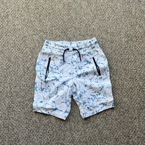 GAP White and Blue Marble Print Kids Shorts
